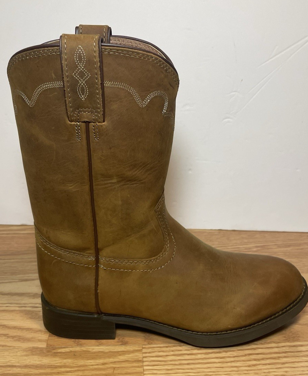 Justin Men's Style 3902 Jeb 10" Roper Toe Boots Tan Apache Cowhide Size 9.5EE
